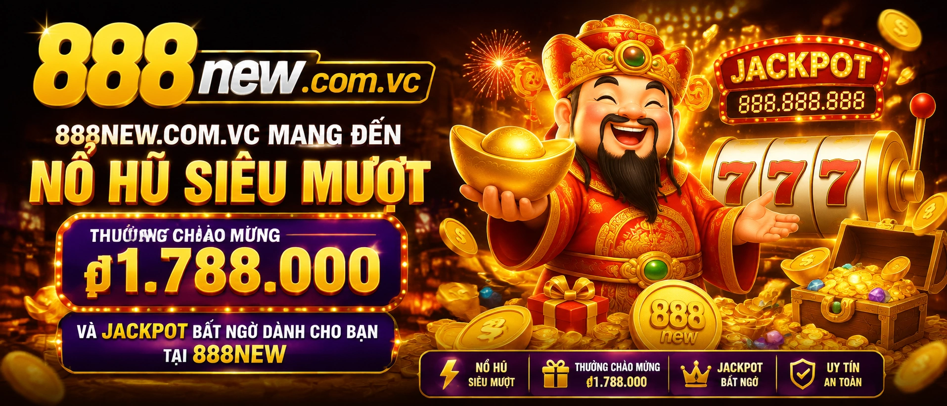 888NEW Nổ Hũ hiển thị khu jackpot và danh mục game liên quan
